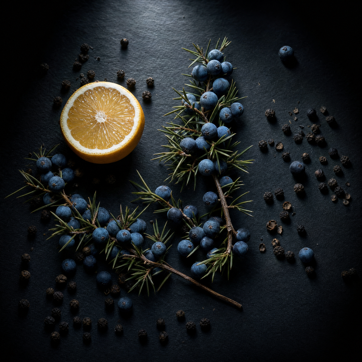 Opens - Juniper, Bitter Orange, Black Pepper